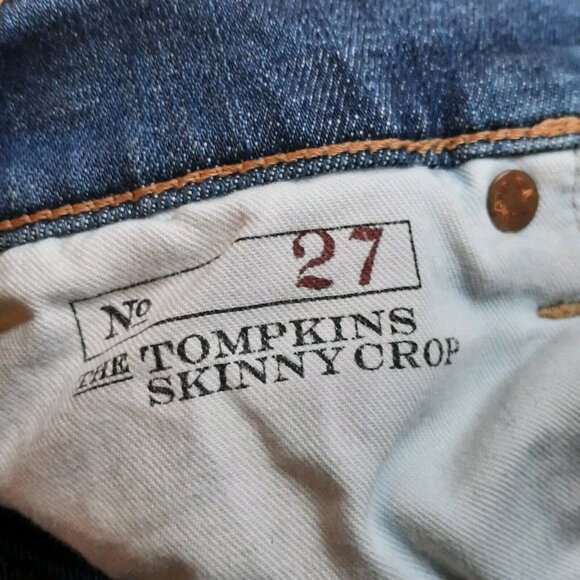 Polo Ralph Lauren Tompkins Skinny Crop Jeans Womens 27 Stretch Ripped Raw Hems - Picture 9 of 13